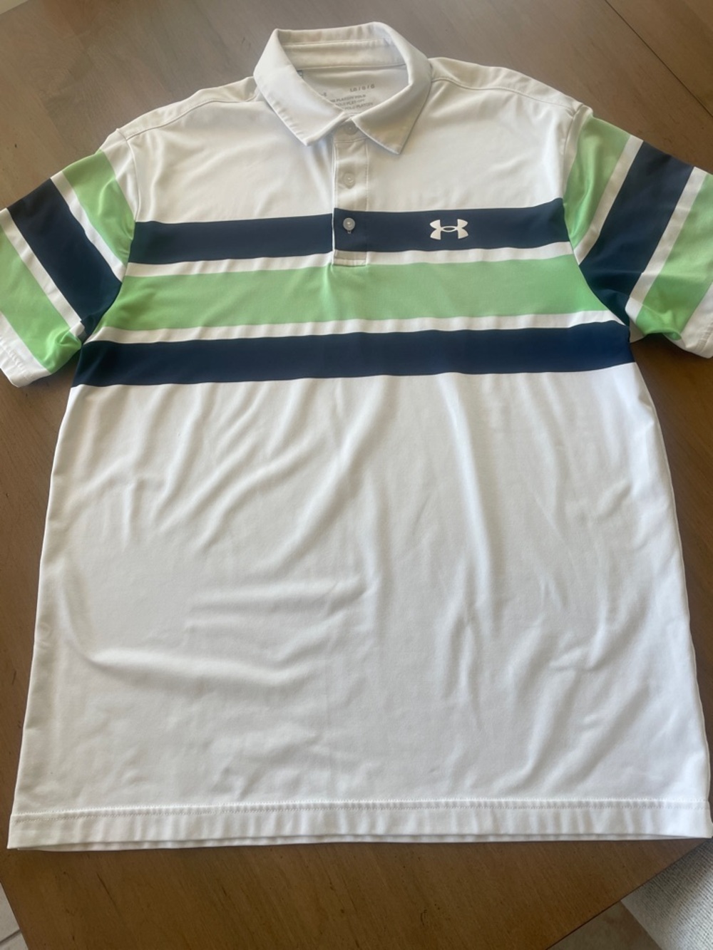 Bundle of 2 Large Under Armour The Playoff Polo white with colored stripes - Picture 4 of 5
